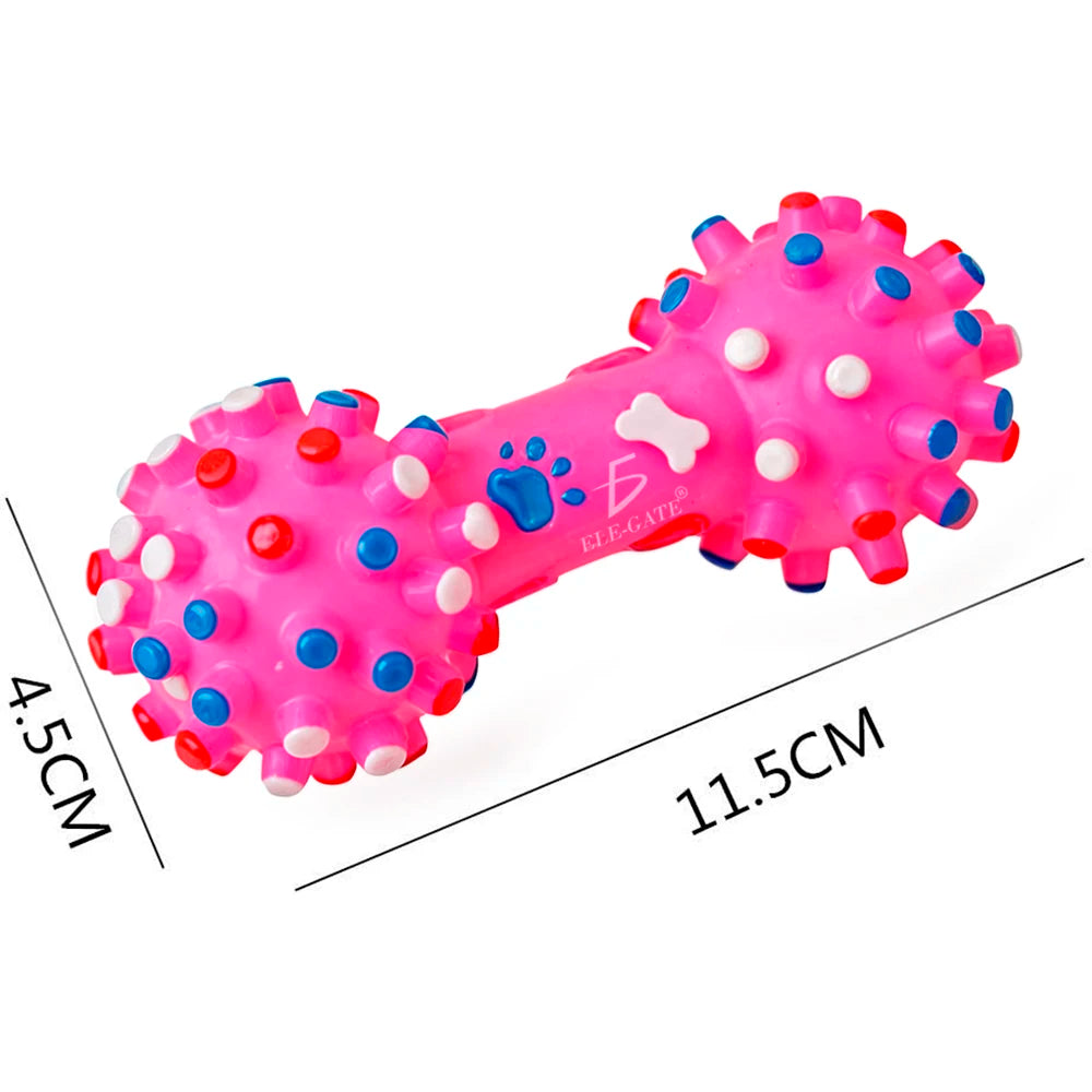 ELE-GATE Eco-Friendly Squeaky Durable Plastic Pet Chew Toys Interactive Indoor Use Solid Pattern Medium Dog Play Luxury Random