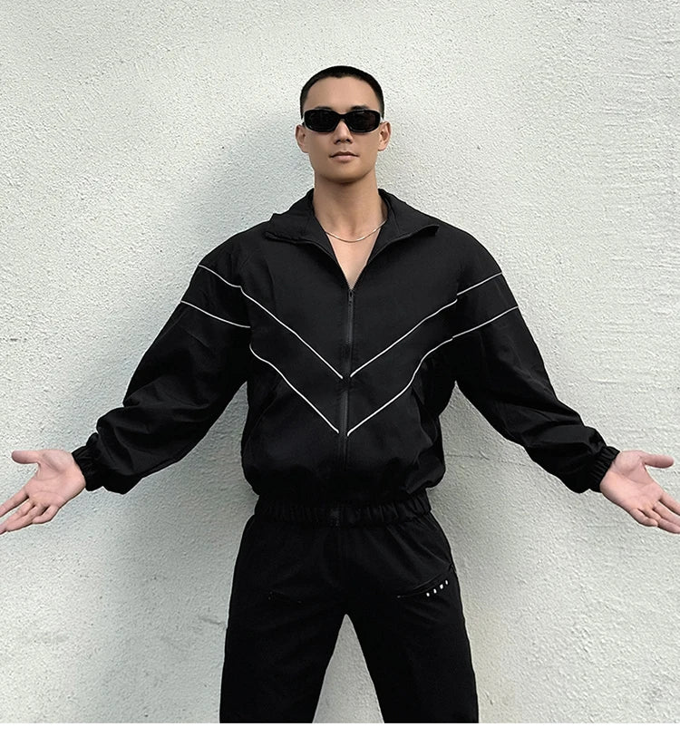 Spring Autumn Reflect Functional Man Jacket Men Black Windbreaker Coats Outdoor Windproof Waterproof Night Riding Zipper Jackets