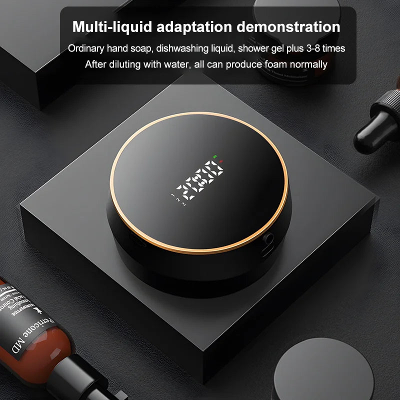 Wall Mount Automatic Foam Soap Dispensers LED Display Electric Touchless Infrared Sensor Foam Machine Liquid Dispensary