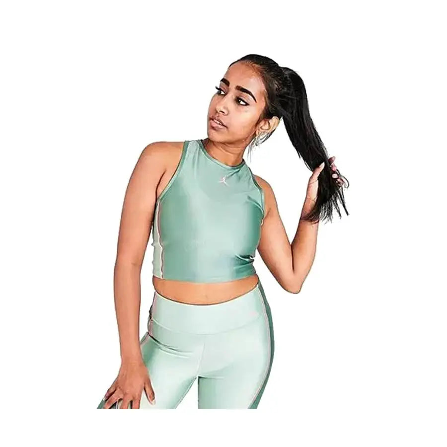 Jordan Jordan Crop Bra Womens Tank Tops Color: Olive/Pink  100% Authentic