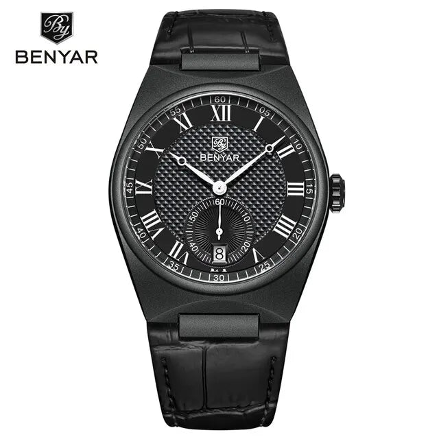 BENYAR 5199 New Mens Quartz Watches Top Brand Luxury Business Watch for Men Fashion Sports Waterproof Leather Relogio Masculino