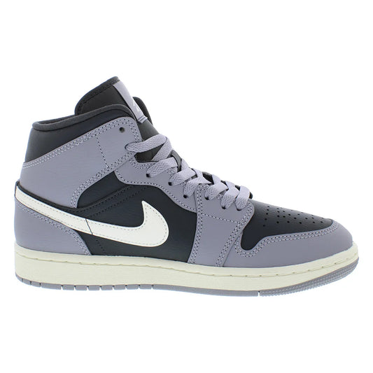 Jordan Women's for Air for Jordan 1 Mid Walking Style Shoes Color Cement Grey/Sail/Anthracite | 100% Authentic