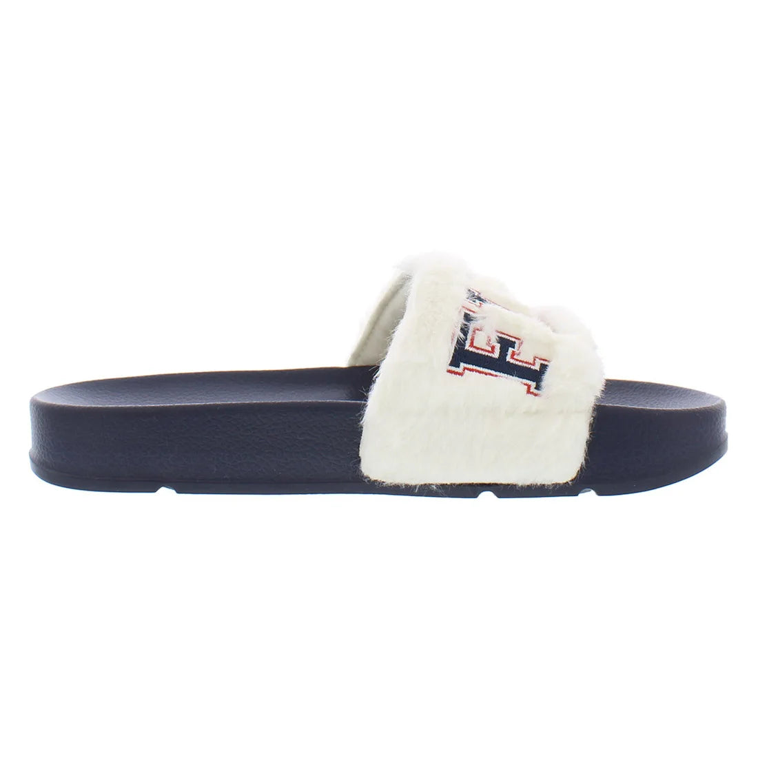 Fila Drifter Furry Collegiate Slide Women's Shoes White/Navy/Red Color | 100% Authentic