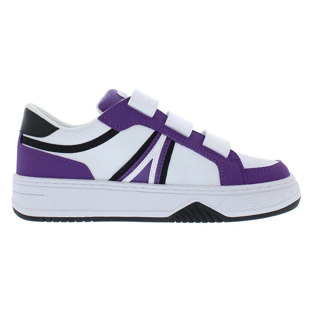 Lacoste L001 223 1 SUJ GS Boys Shoes Color: Dark Purple/White  100% Authentic