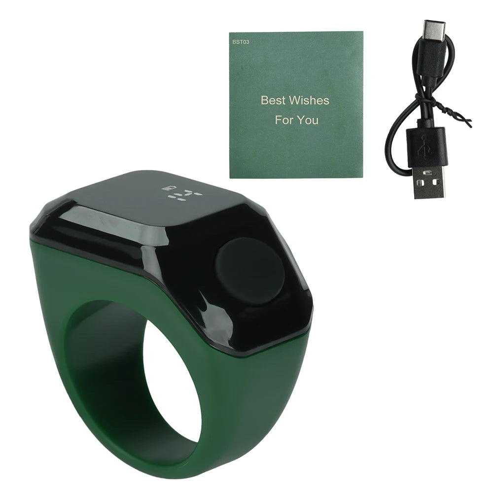 Smart App Ring Counter DC5V Portable Digital Display Bluetooth Counting Ring Time Reminder Wearable Prayer Bead Counter