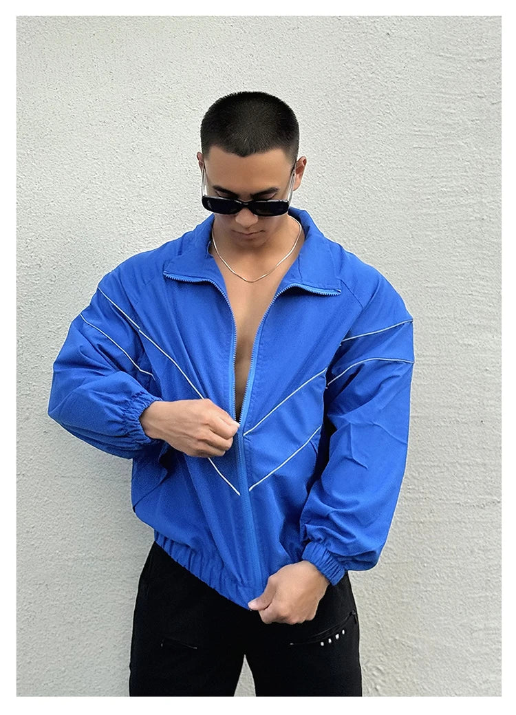 Spring Autumn Reflect Functional Man Jacket Men Black Windbreaker Coats Outdoor Windproof Waterproof Night Riding Zipper Jackets