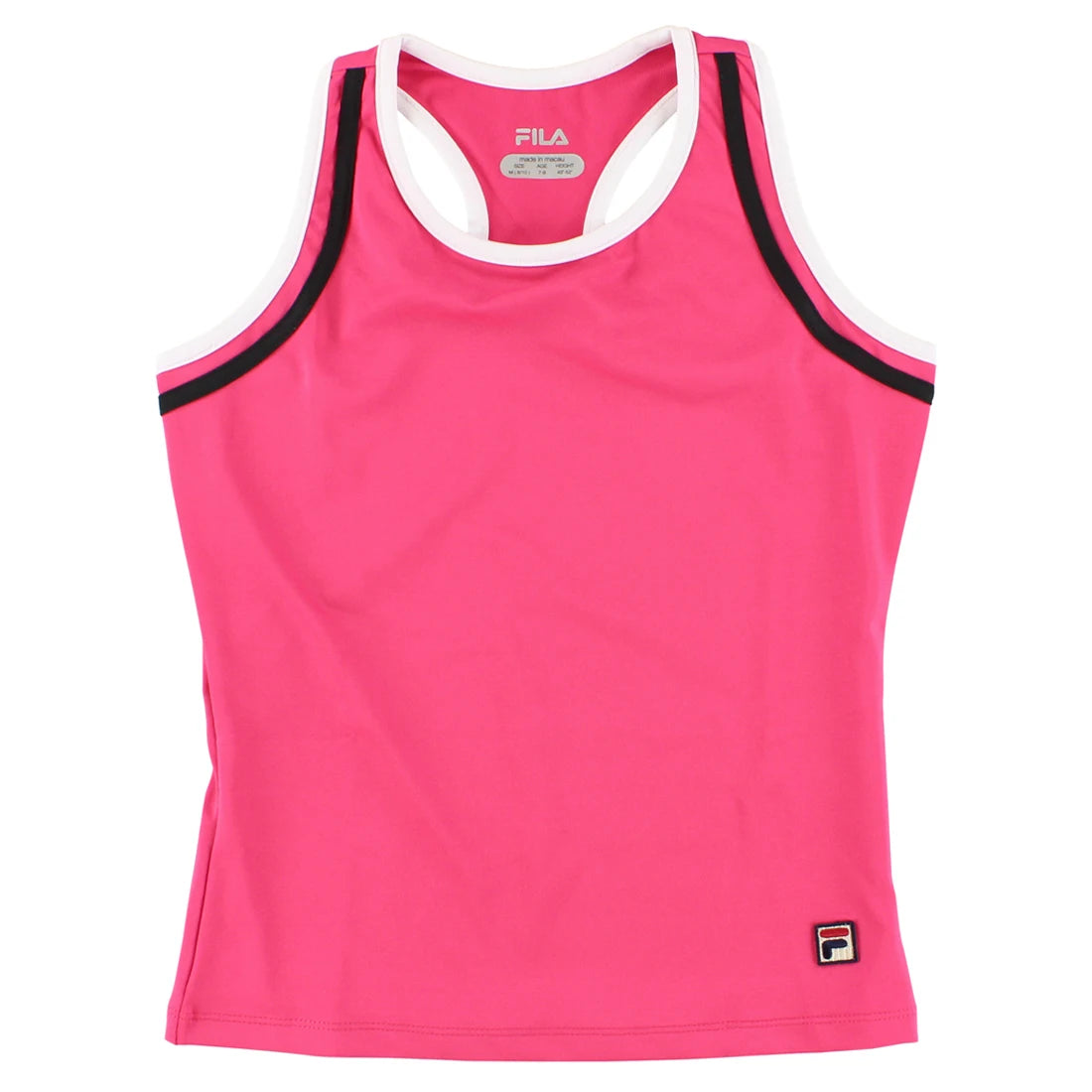 Fila Girls Binding Racerback Tank Pink M, Color: Pink/White/Black  100% Authentic