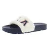 Fila Drifter Furry Collegiate Slide Women's Shoes White/Navy/Red Color | 100% Authentic