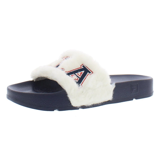 Fila Drifter Furry Collegiate Slide Women's Shoes White/Navy/Red Color | 100% Authentic