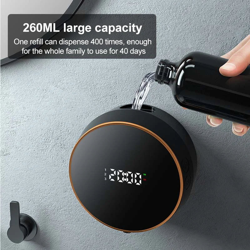 Wall Mount Automatic Foam Soap Dispensers LED Display Electric Touchless Infrared Sensor Foam Machine Liquid Dispensary