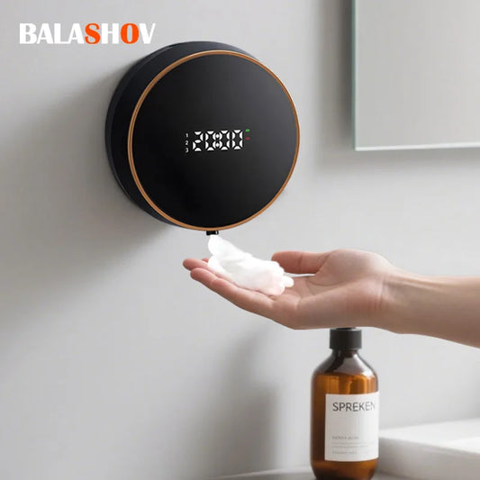 Wall Mount Automatic Foam Soap Dispensers LED Display Electric Touchless Infrared Sensor Foam Machine Liquid Dispensary