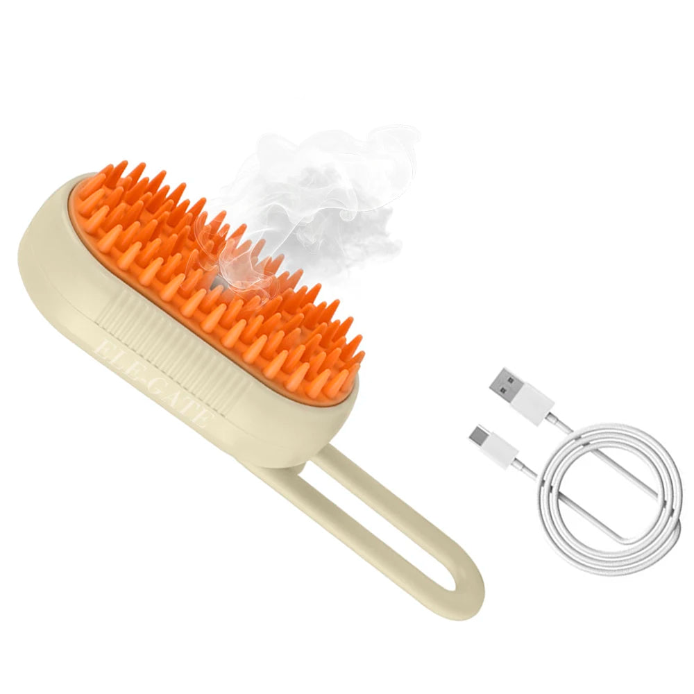 ELE-GATE USB Rechargeable Pet Hair Removal Brush with Customizable Size Plastic Brush and Vaporizer