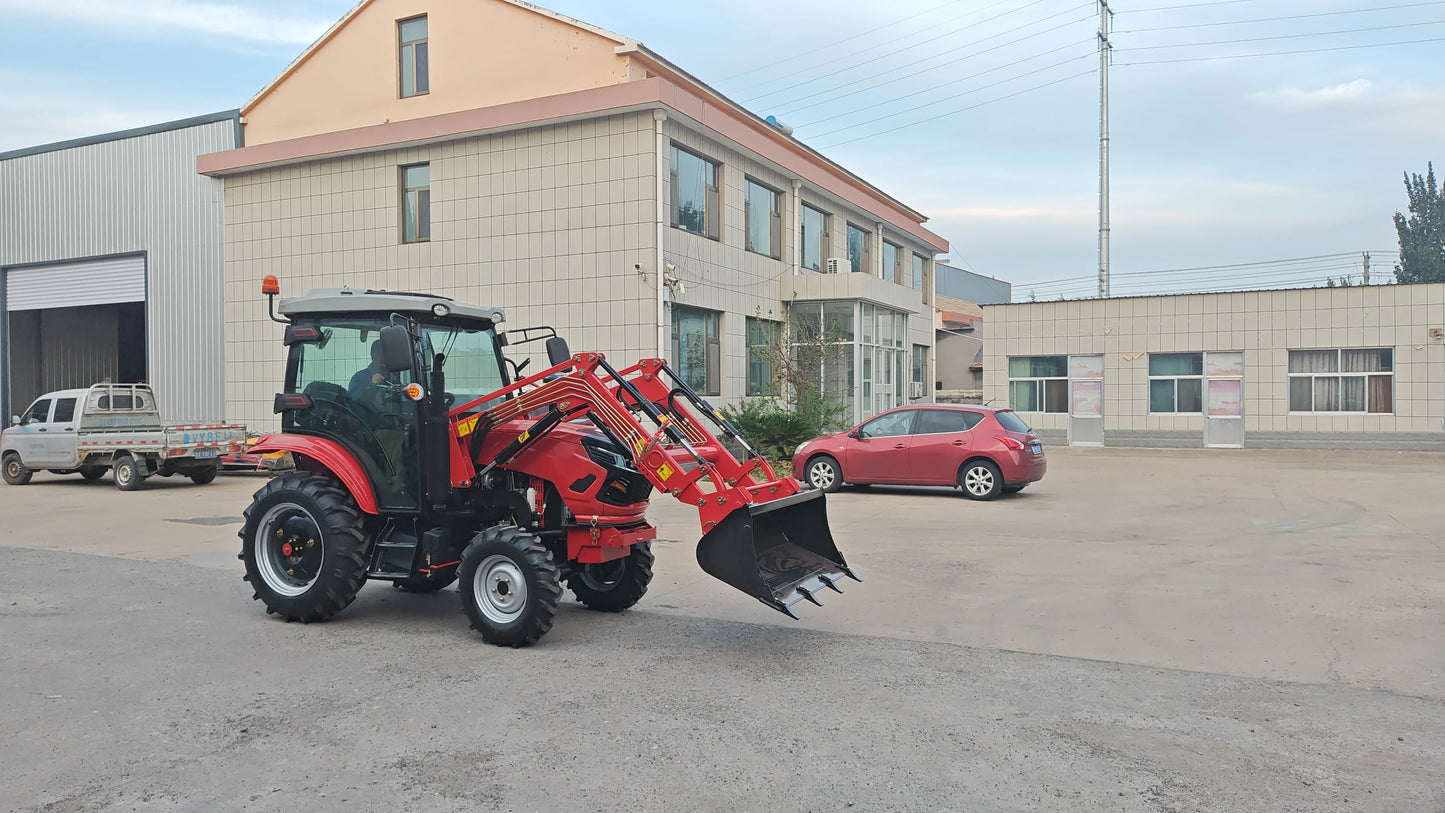 Farming Tractors Small Agricultural Tractor Mini 4x4 Farm Wheel Tractor with Front Loader Bucket Backhoe