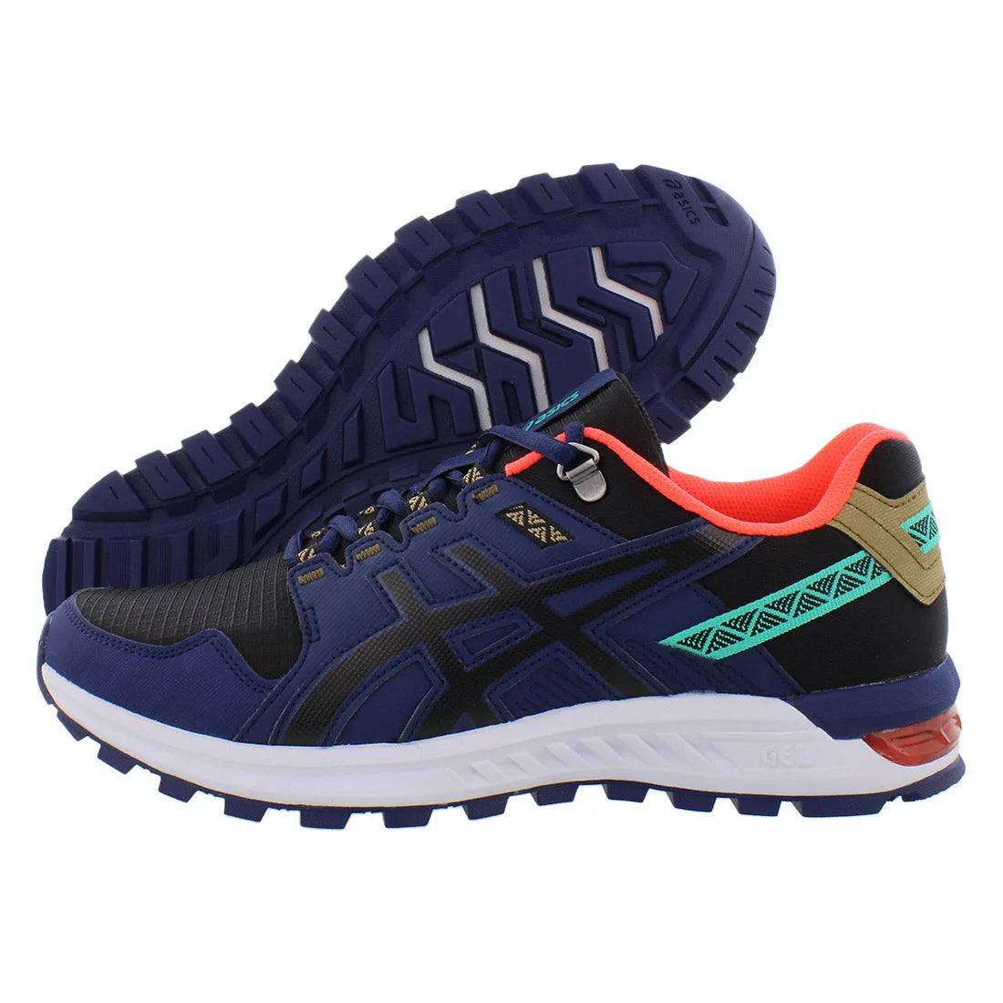 For Men's Gel-Citrek Running Shoes Breathable Mesh Upper Genuine Leather Lining EVA Midsole Summer Sport Sneakers Blue/Red