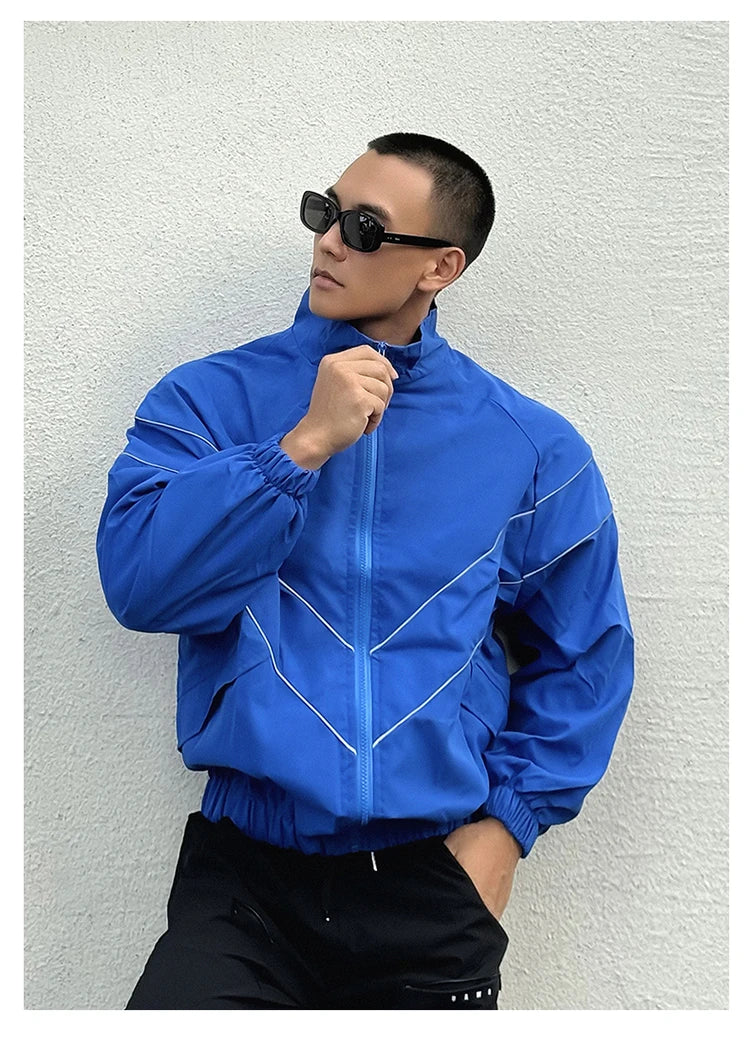 Spring Autumn Reflect Functional Man Jacket Men Black Windbreaker Coats Outdoor Windproof Waterproof Night Riding Zipper Jackets