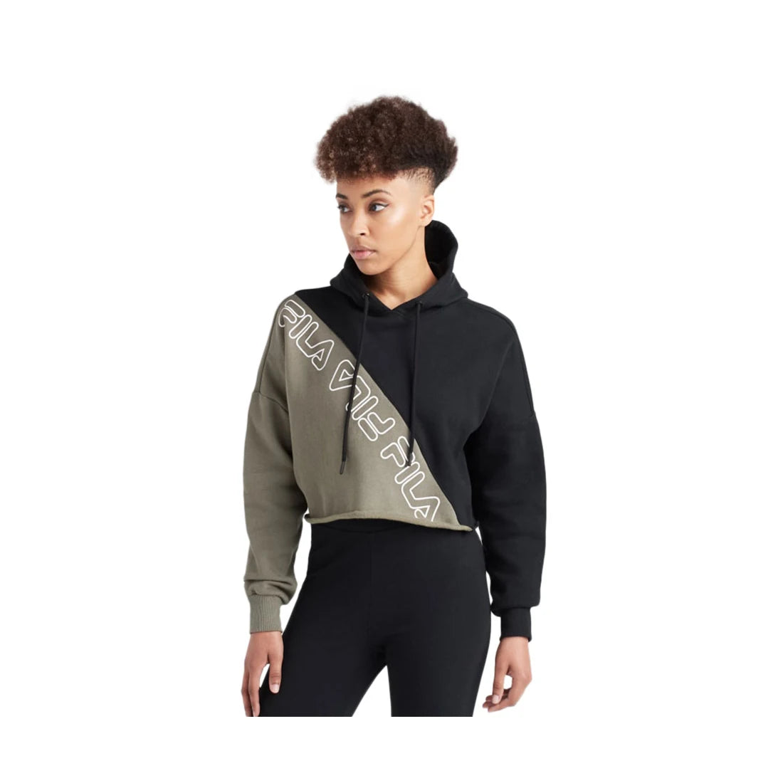Fila Women's Active Alianna Hoodie in Olive/Black Color | 100% Authentic