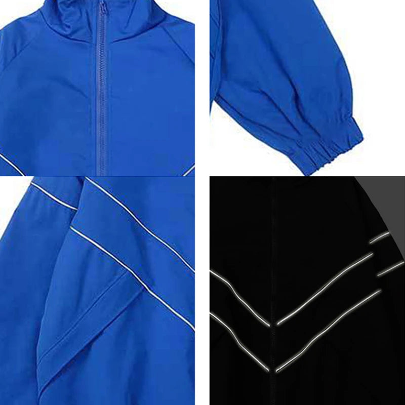 Spring Autumn Reflect Functional Man Jacket Men Black Windbreaker Coats Outdoor Windproof Waterproof Night Riding Zipper Jackets