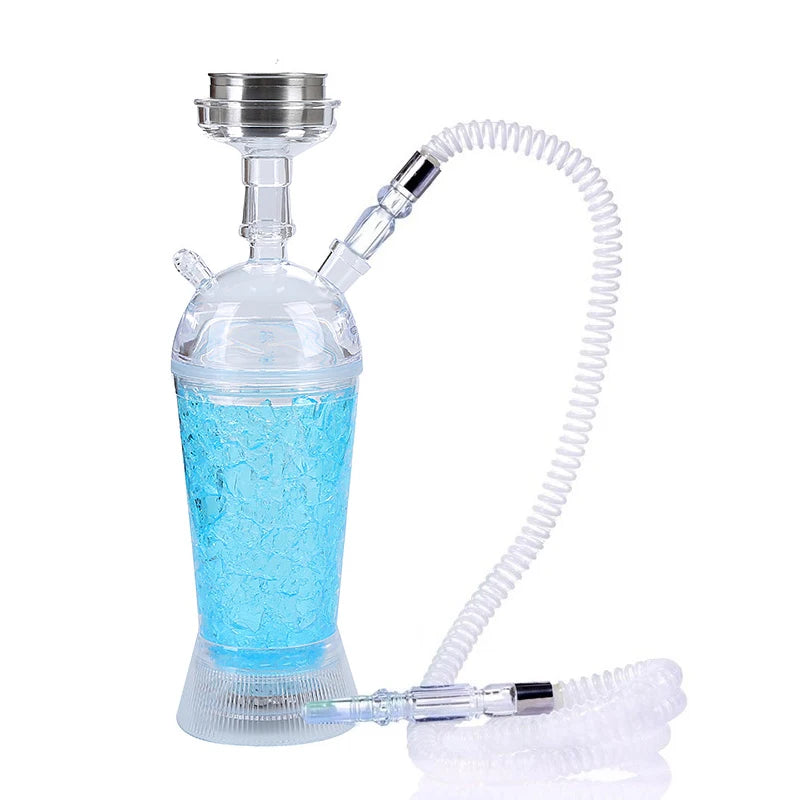 Portable Hookah Cup Set with LED Light and Shisha Accessories Acrylic Hookah Shisha Pipe Easy to Carry for Home Cars and Parties
