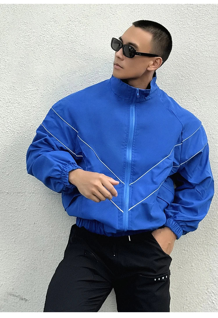 Spring Autumn Reflect Functional Man Jacket Men Black Windbreaker Coats Outdoor Windproof Waterproof Night Riding Zipper Jackets