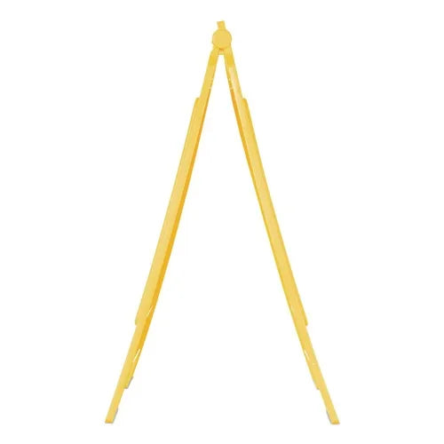 Boardwalk Plastic 10 In. X 2 In. X 26 In. 2-Sided Traffic Sign Yellow Wet Floor Caution for Site Safety