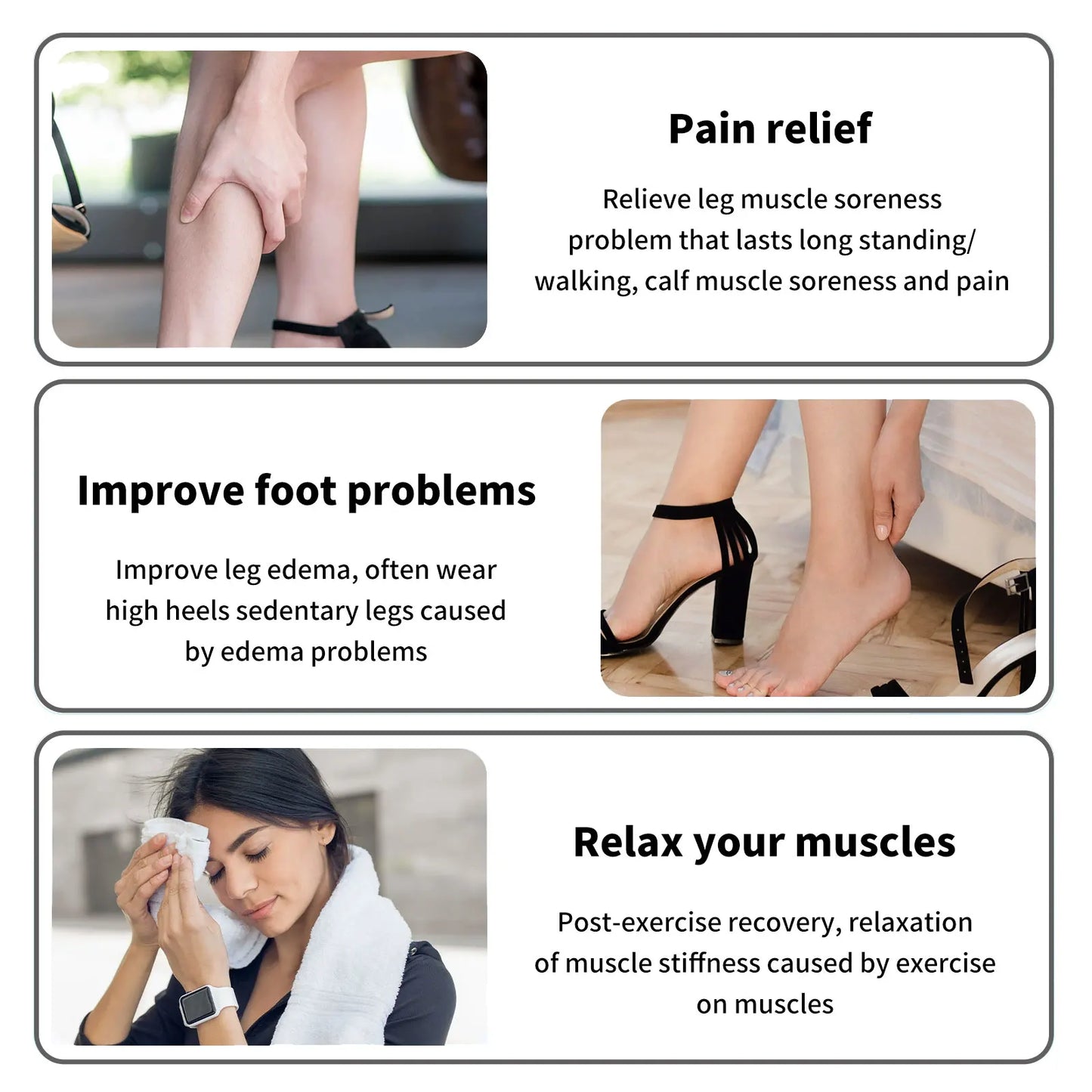 Electric Foot Massager, EMS TENS Low Frequency Pulse Massage Device for Improve Blood Circulation and Muscle Relax, Home Use