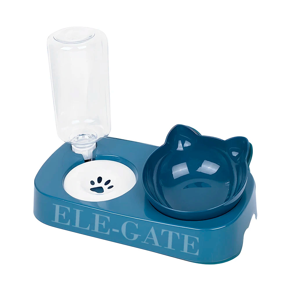 Lovely Stylish Automatic Pet Feeders and Water Dispenser Plastic Feeder Waterer with Solid Pattern Non-Slip Design
