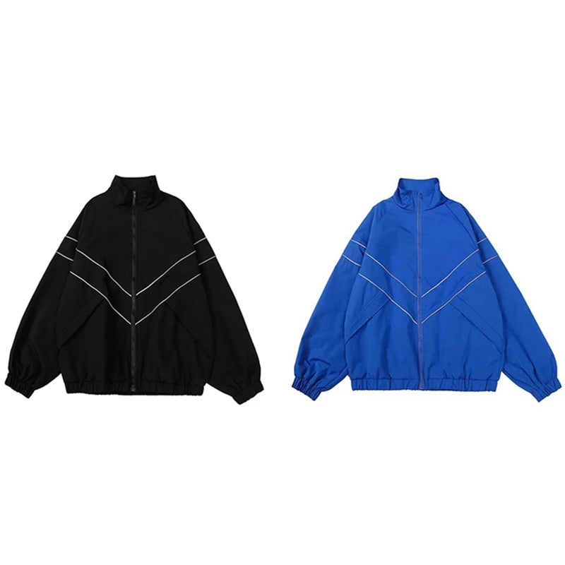 Spring Autumn Reflect Functional Man Jacket Men Black Windbreaker Coats Outdoor Windproof Waterproof Night Riding Zipper Jackets