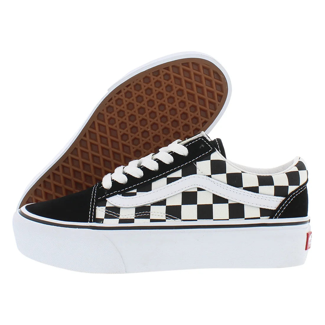 For Old Skool Skateboarding Shoes Checkerboard Black True White Canvas Lace Toe All Seasons Authentic EVA Midsole Rubber