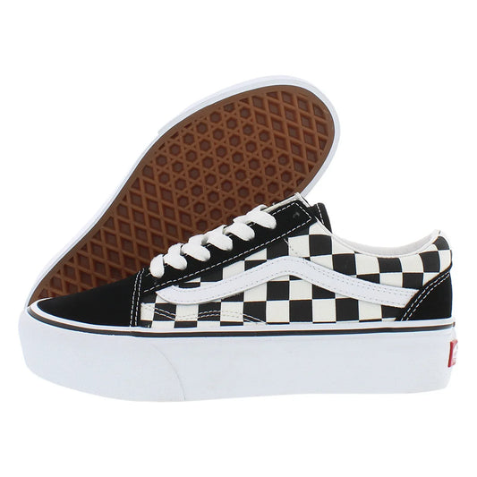 For Old Skool Skateboarding Shoes Checkerboard Black True White Canvas Lace Toe All Seasons Authentic EVA Midsole Rubber