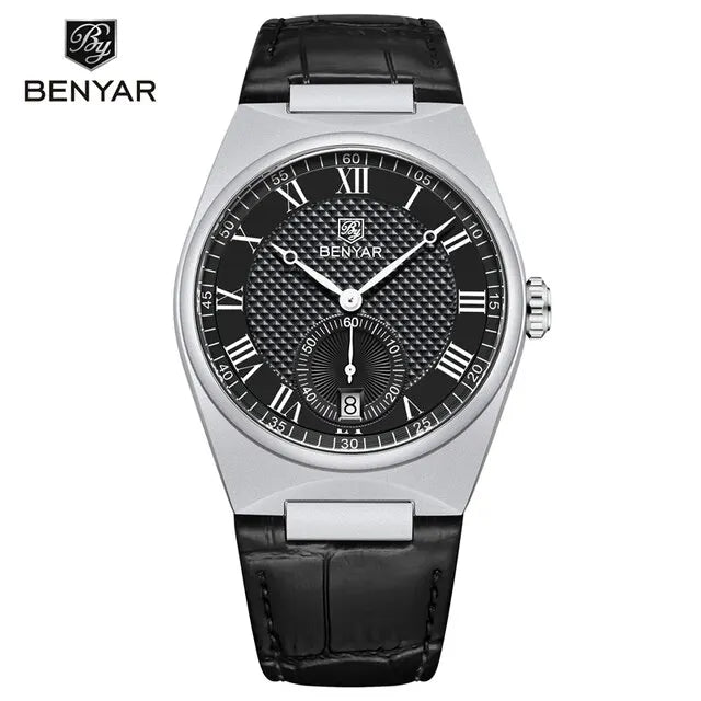 BENYAR 5199 New Mens Quartz Watches Top Brand Luxury Business Watch for Men Fashion Sports Waterproof Leather Relogio Masculino