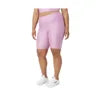 Fila Plus Size Womens Active Shorts Lavender Hourglass Bike Shorts with Elastic Waist Mid Waist Hot Shorts Club Style for