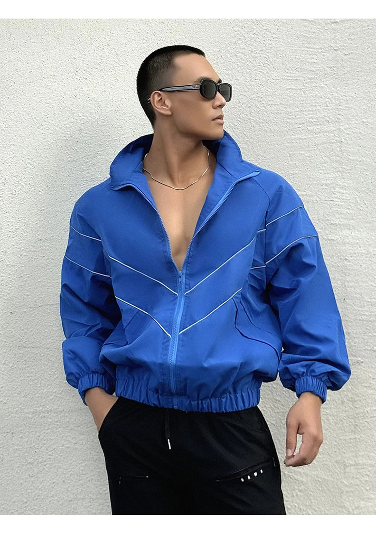 Spring Autumn Reflect Functional Man Jacket Men Black Windbreaker Coats Outdoor Windproof Waterproof Night Riding Zipper Jackets