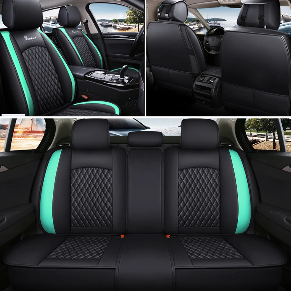 Black Green Car Seat Covers  5-Seats Protection Cushion Ct0008  Universal Seat Cover