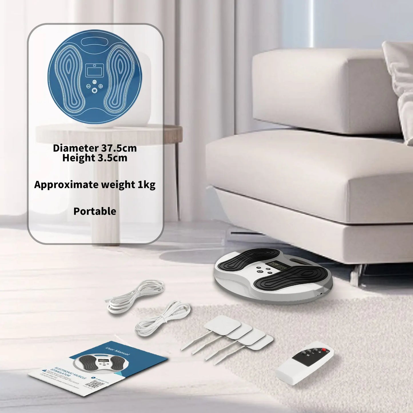 Electric Foot Massager, EMS TENS Low Frequency Pulse Massage Device for Improve Blood Circulation and Muscle Relax, Home Use