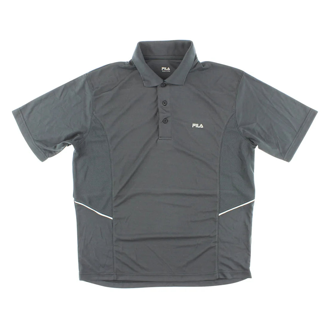 Fila Men's Active Polo Shirt with Grey Mesh Sides Color Grey | 100% Authentic