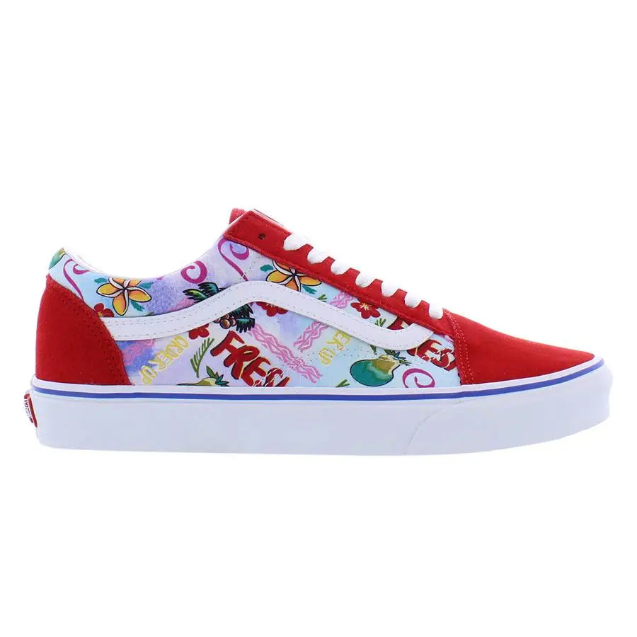 For Old Skool Unisex Skateboarding Shoes Red/White Color | 100% Authentic Made in China Model MSS-VN0A5KRFB62