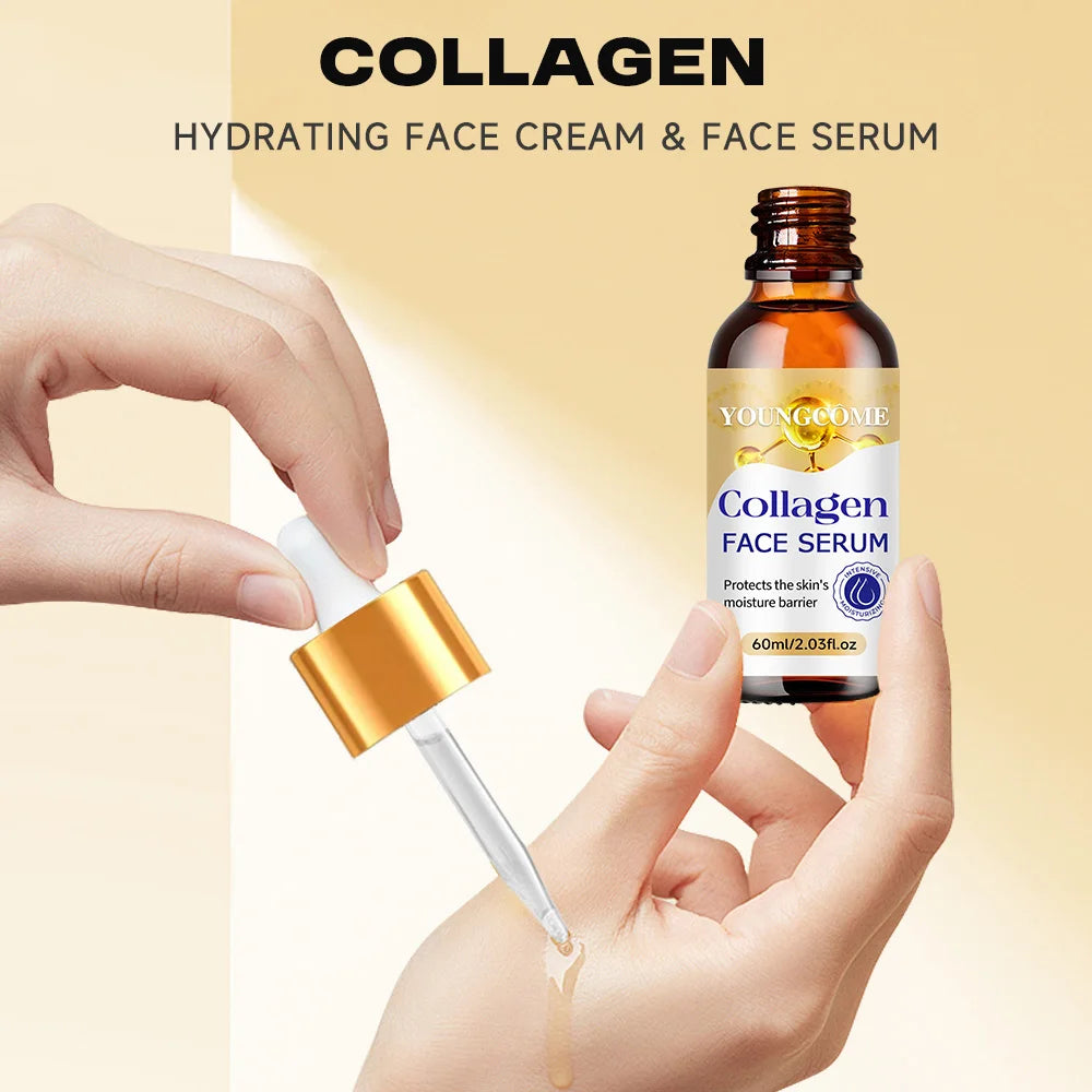 Collagen Moisturizing Repair Cream and Serum Set with collagen and Vitamin E, firm and nourishing skin, gentle and non-irritatin