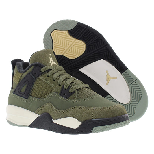 For for 4 Retro SE Craft PS Boys Shoes Color Medium Olive/Pale Vanilla 100% Authentic Made in China