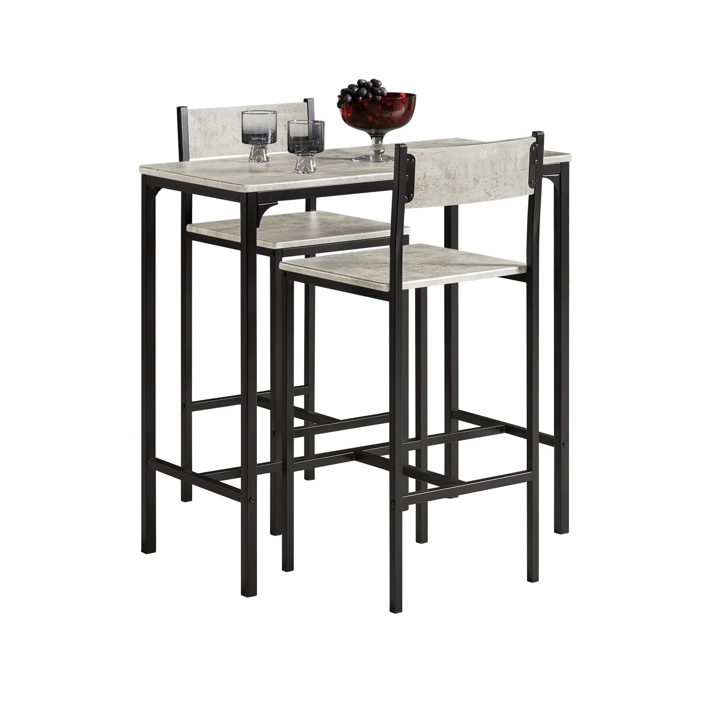 SoBuy OGT03 bar table set 3-piece dining table bistro table balcony furniture bistro furniture