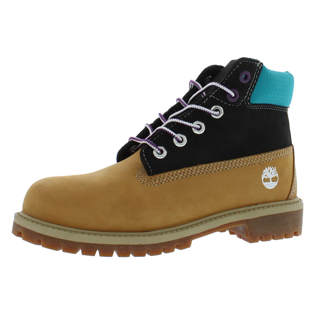 Timberland 6-Inch Premium Boot GS Boys Shoes Color: Tan/Teal/Black  100% Authentic