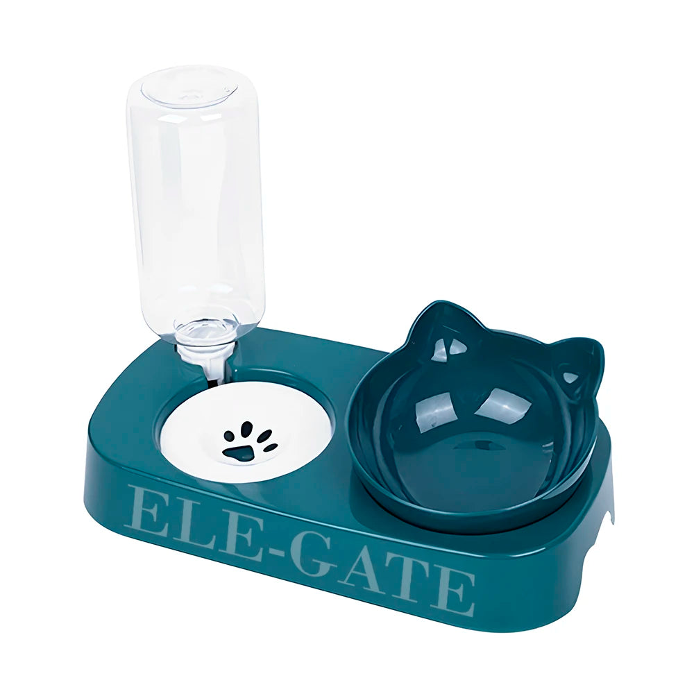 Lovely Stylish Automatic Pet Feeders and Water Dispenser Plastic Feeder Waterer with Solid Pattern Non-Slip Design