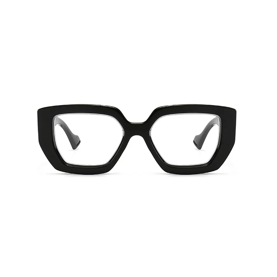 Fashionable Black Square Large Frame Women's Sunglasses Transparent Lenses Daily Vacation Decorative Glasses
