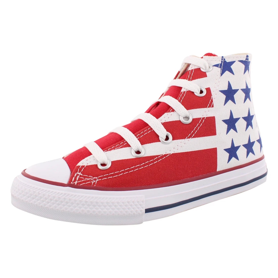 Converse Chuck Taylor All Star Hi Boys Shoes Color: Red/White/Blue  100% Authentic