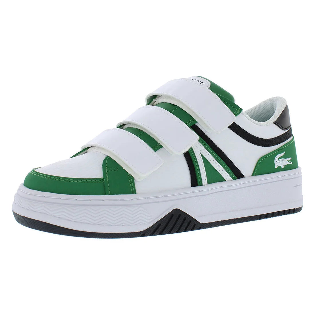 Lacoste L001 223 1 SUJ GS Boys Shoes Color: Dark Green/White  100% Authentic