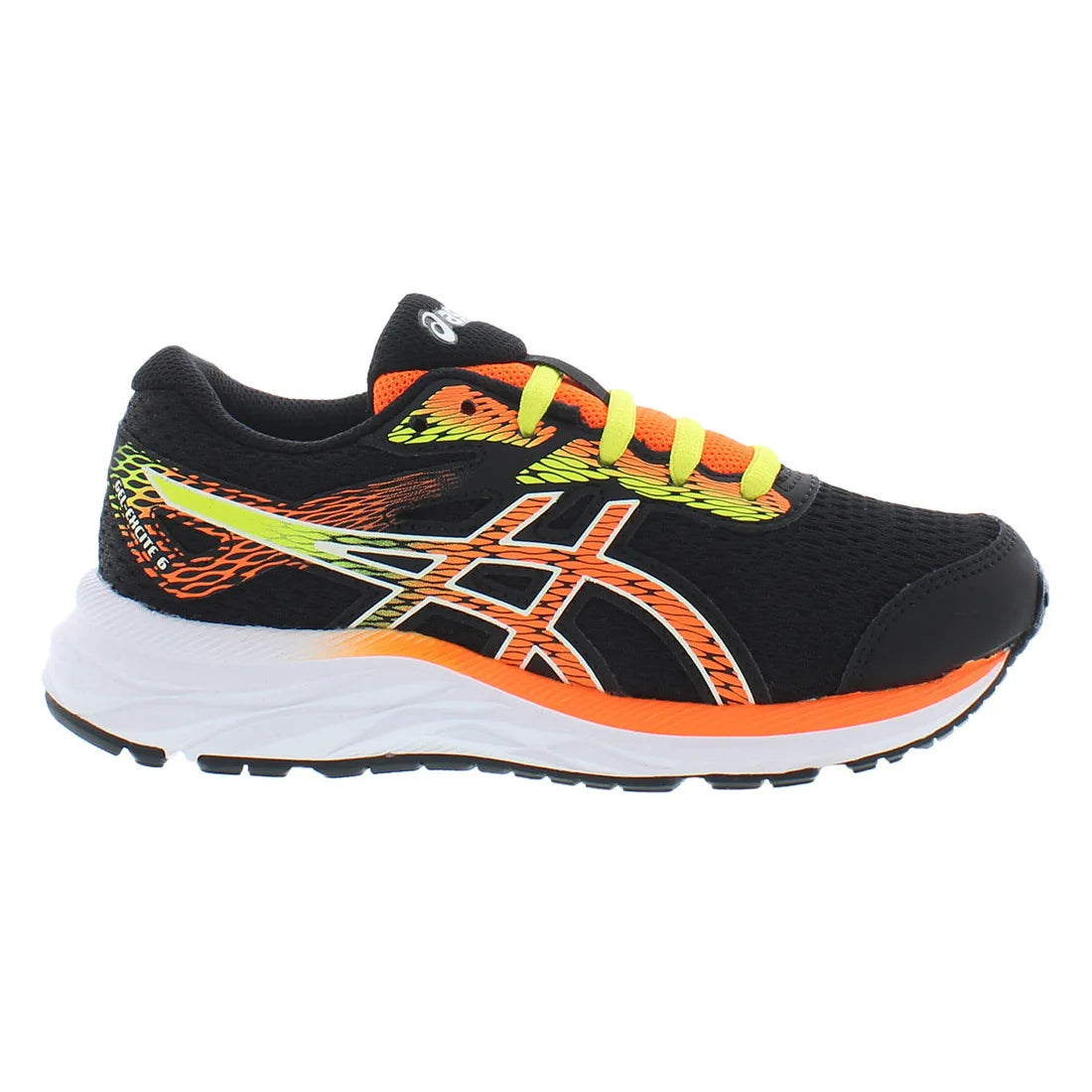 Asics Gel-Excite 6 Gs Boys Shoes Color: Black/Orange/Yellow  100% Authentic