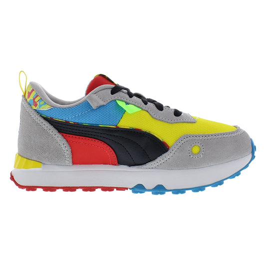 For Rider Future Vintage Charcoal & Paint PS Boys Shoes Color Speed Yellow/ Black 100% Authentic Made China Model 39267201