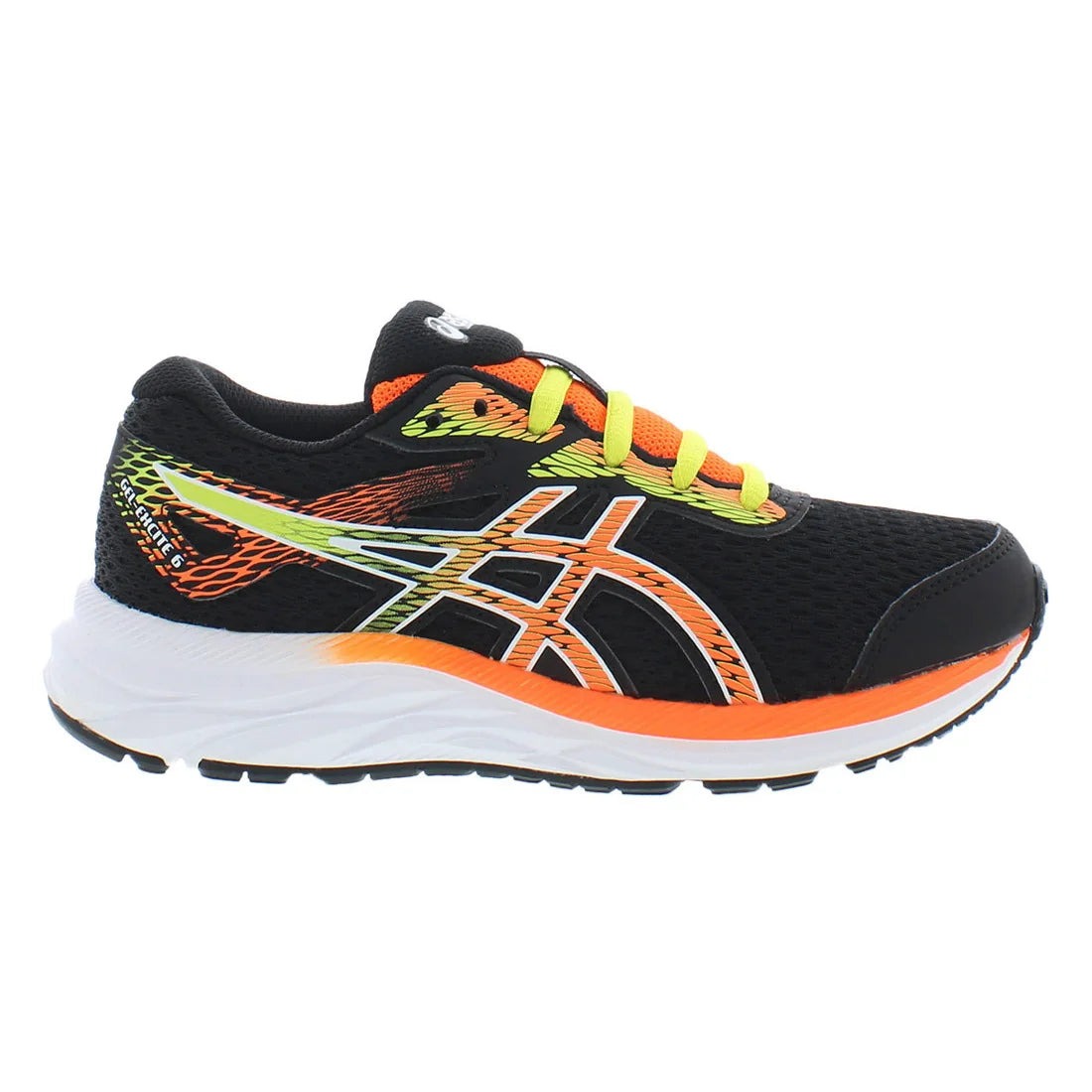 Asics Gel-Excite 6 Gs Wide Boys Shoes Color: Black/Orange/Yellow  100% Authentic