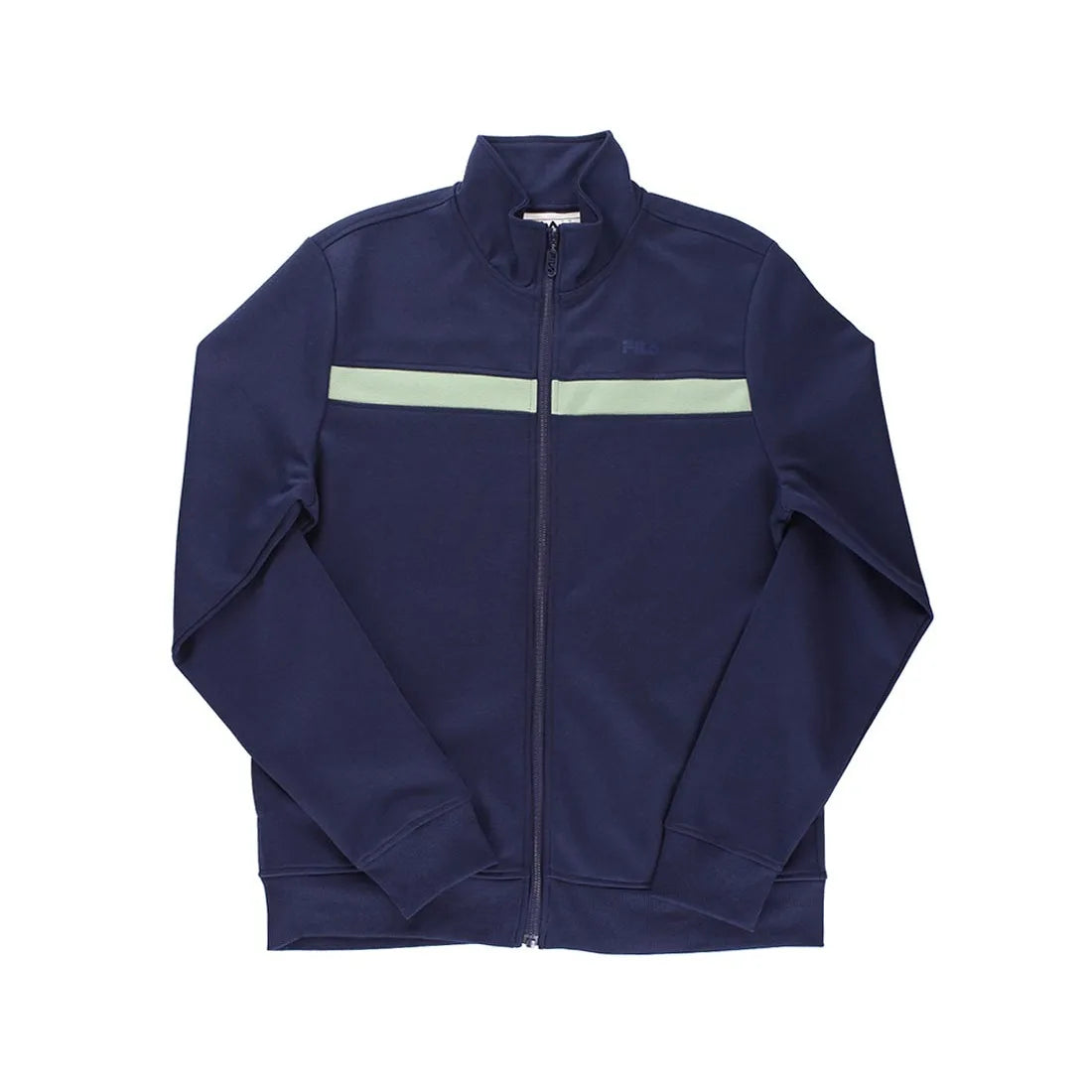 For Men's Track Jacket Navy Green Zippered Stand Collar Fleece Water-Proof Front Logo Autumn Regular Fit Plain Dyed XS