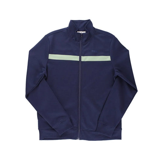 For Men's Track Jacket Navy Green Zippered Stand Collar Fleece Water-Proof Front Logo Autumn Regular Fit Plain Dyed XS