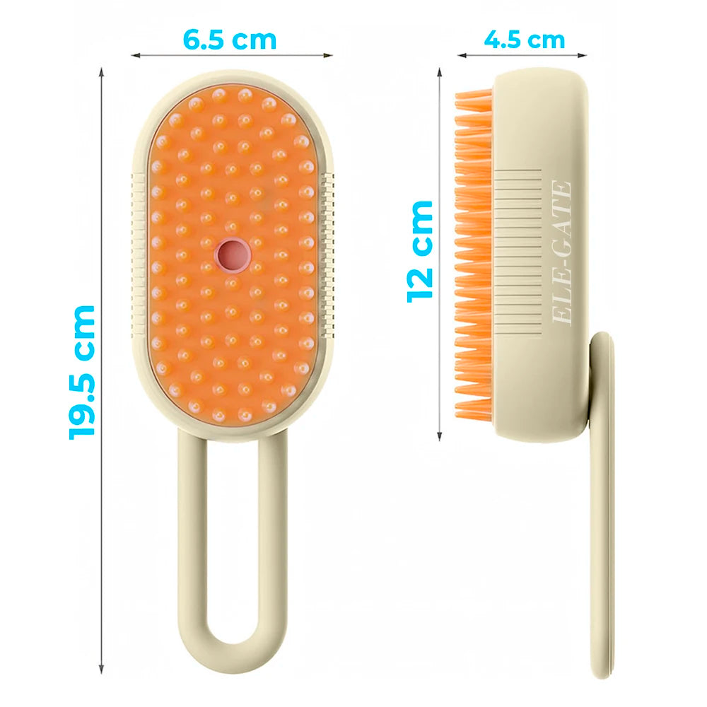 ELE-GATE USB Rechargeable Pet Hair Removal Brush with Customizable Size Plastic Brush and Vaporizer